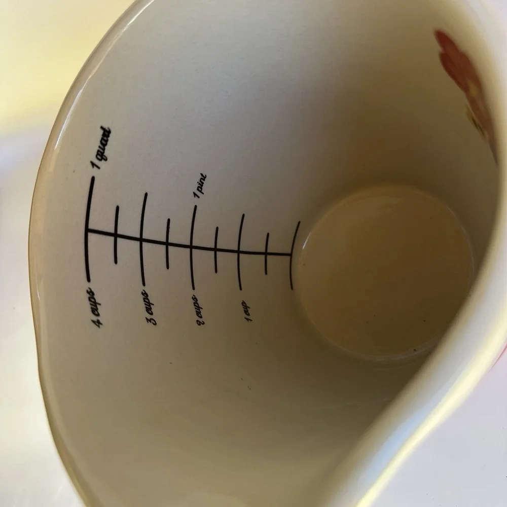 Pioneer Woman Large Ceramic Measuring Cup Dazzling Dahlias Floral 4 Cups 1 Quart